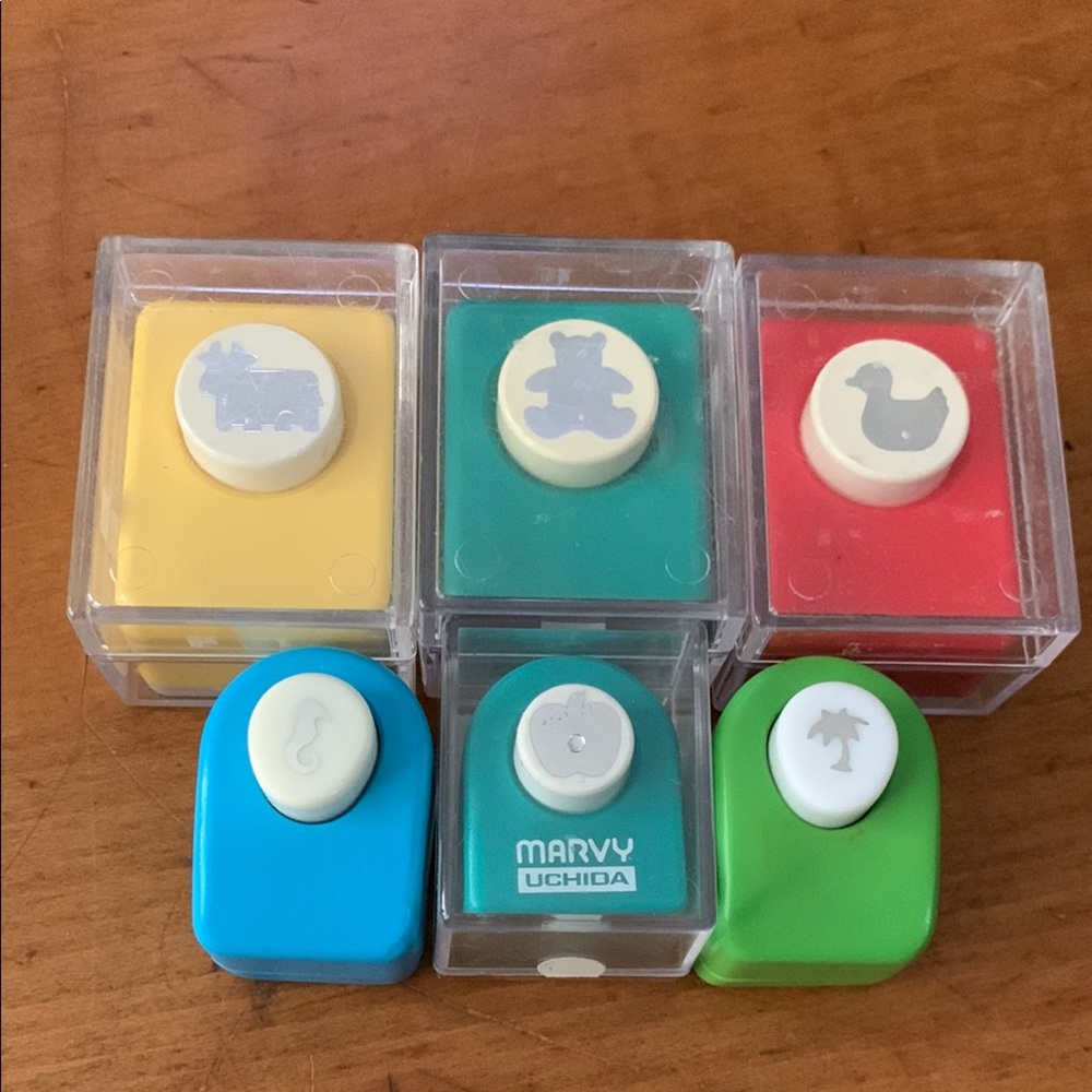 Mini Craft Punch Set - Yellow, Green, Red, Blue